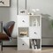 Costway 6-Cube Bookcase Storage Organizer with 3 Open Cubes 3 Drawers for Home Office White/Brown